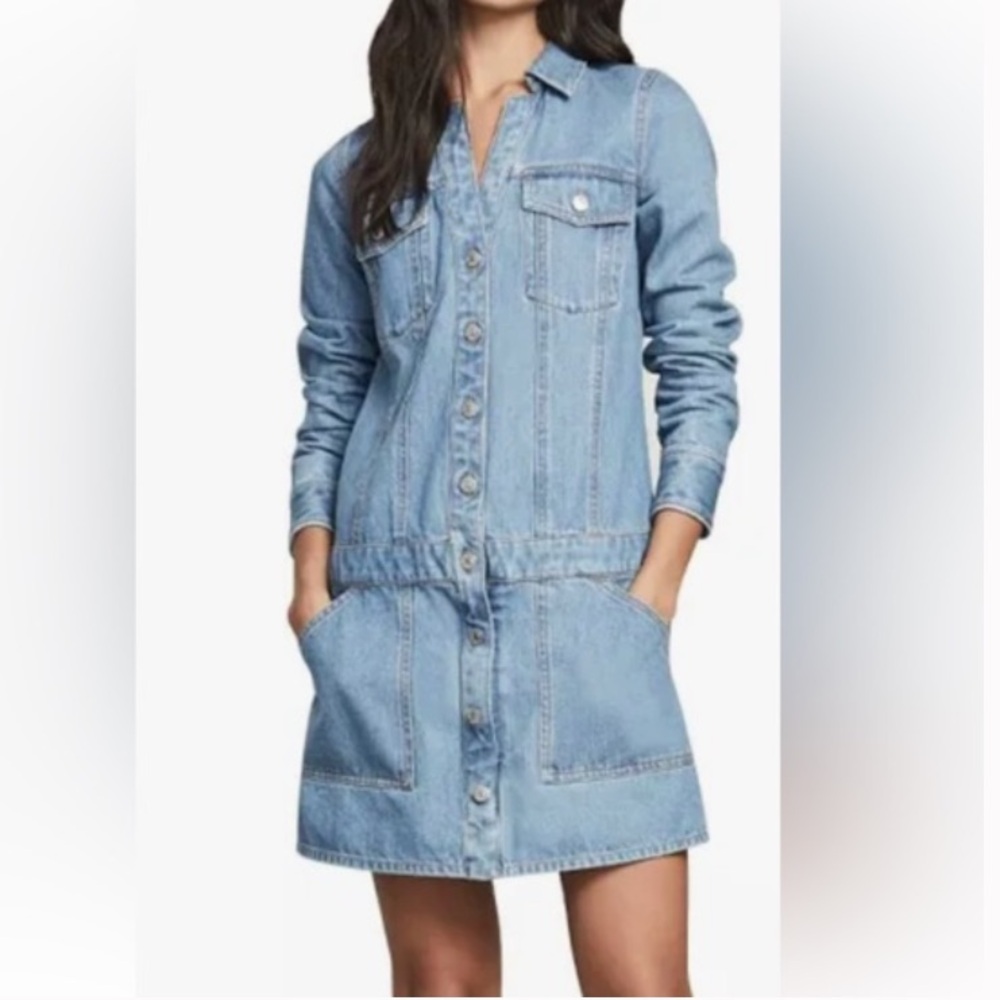 Veronica Beard Cicely Drop Waist Denim Dress